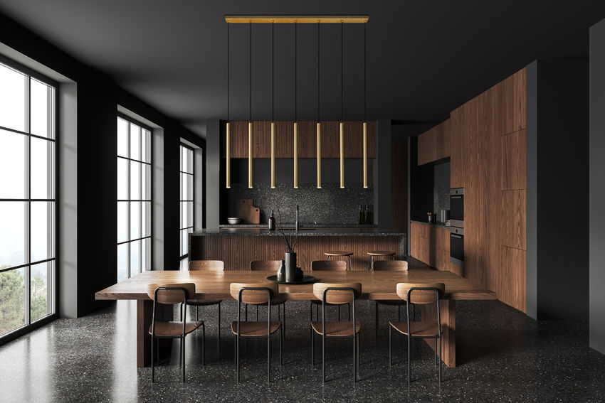 Z-Lite Forest 54" 7-Light LED-Integrated Modern Gold Steel Linear Chandelier