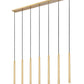 Z-Lite Forest 54" 7-Light LED-Integrated Modern Gold Steel Linear Chandelier