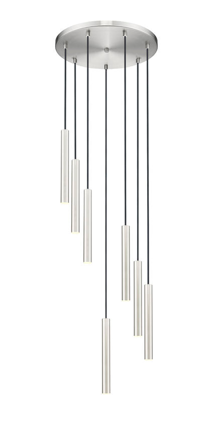Z-Lite Forest 7-Light LED-Integrated Brushed Nickel Steel Chandelier