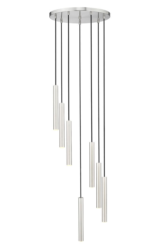 Z-Lite Forest 7-Light LED-Integrated Brushed Nickel Steel Chandelier
