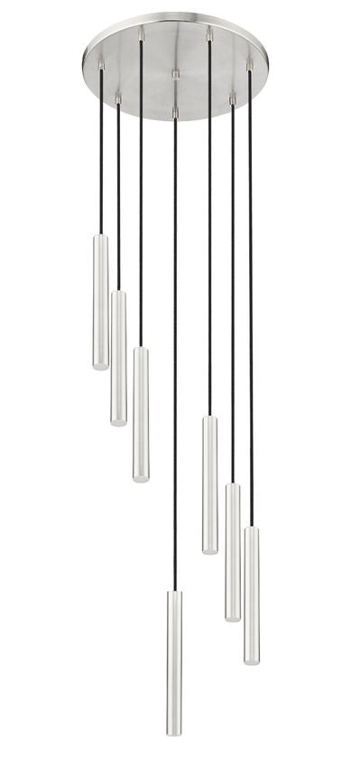 Z-Lite Forest 7-Light LED-Integrated Brushed Nickel Steel Chandelier