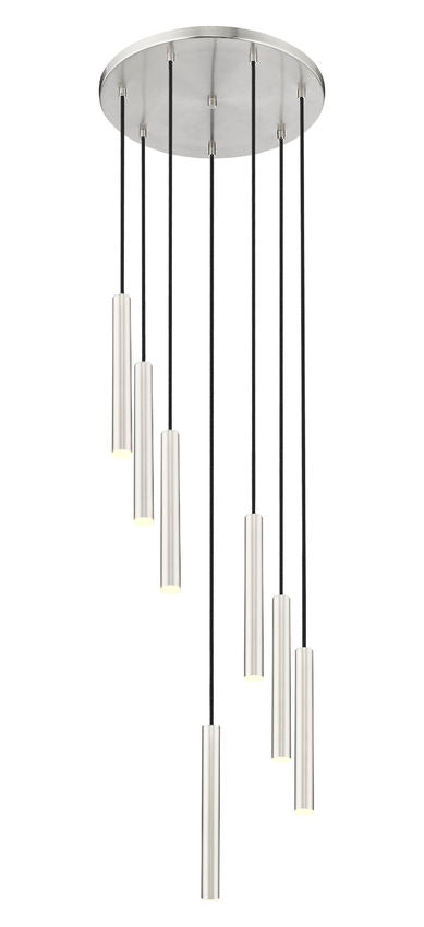 Z-Lite Forest 7-Light LED-Integrated Brushed Nickel Steel Chandelier