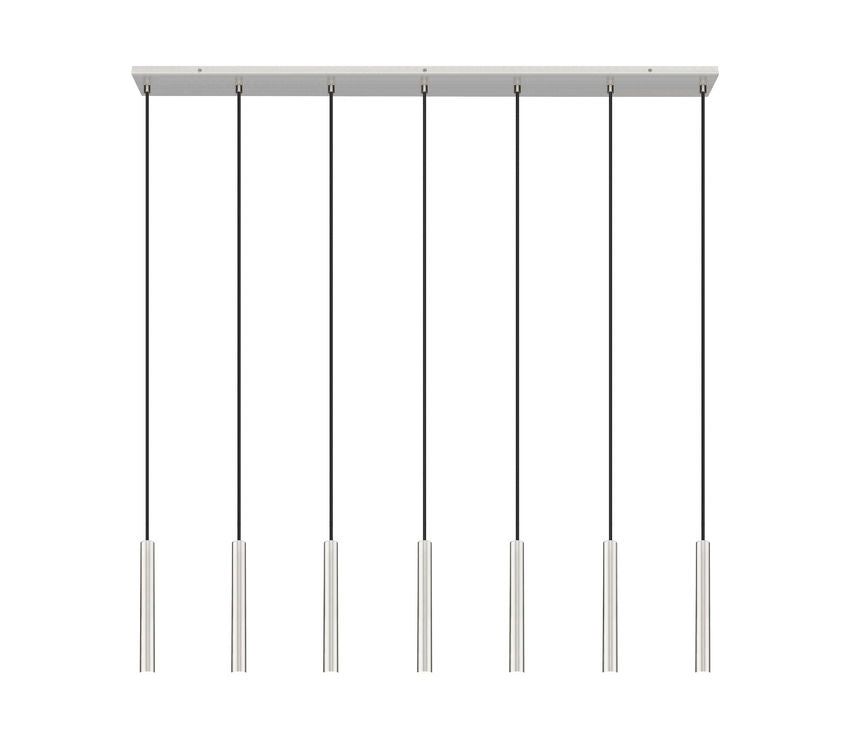 Z-Lite Forest 7-Light LED-Integrated Brushed Nickel Steel Linear Chandelier