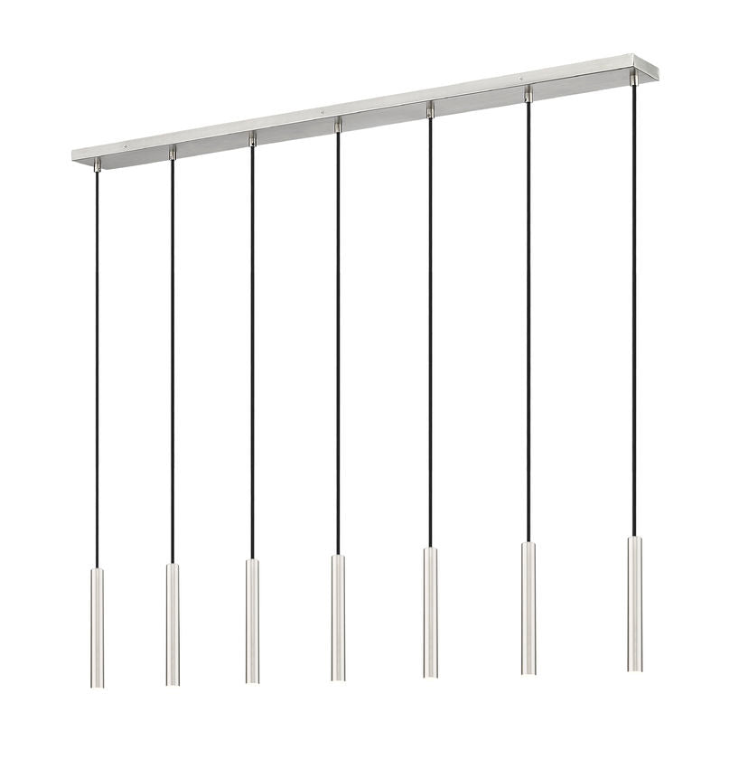 Z-Lite Forest 7-Light LED-Integrated Brushed Nickel Steel Linear Chandelier