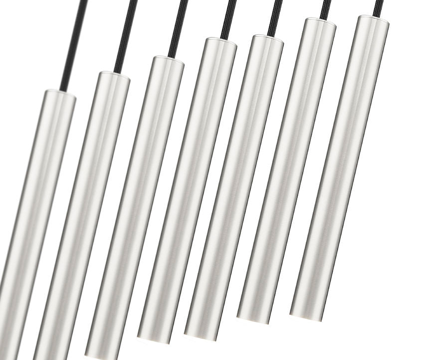 Z-Lite Forest 7-Light LED-Integrated Brushed Nickel Steel Linear Chandelier