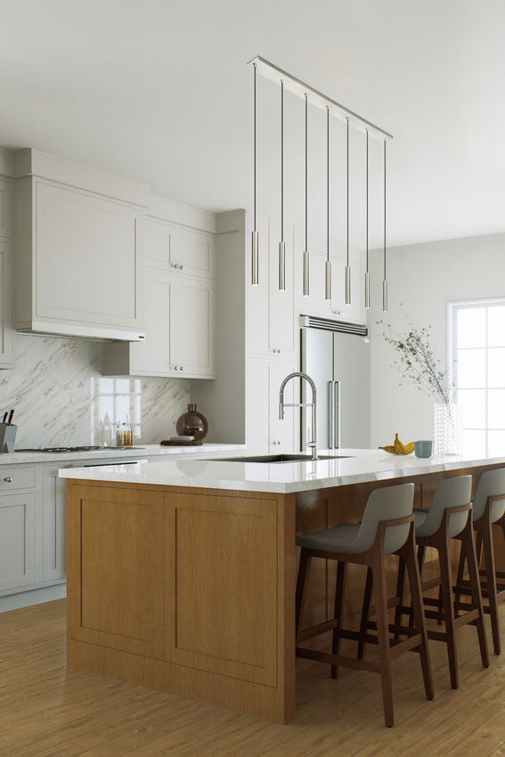 Z-Lite Forest 7-Light LED-Integrated Brushed Nickel Steel Linear Chandelier