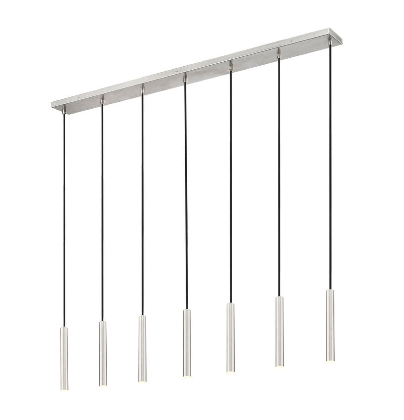 Z-Lite Forest 7-Light LED-Integrated Brushed Nickel Steel Linear Chandelier