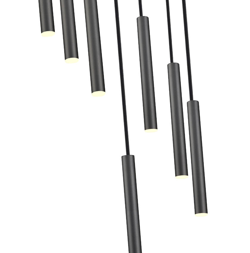 Z-Lite Forest 7-Light LED-Integrated Matte Black Steel Chandelier