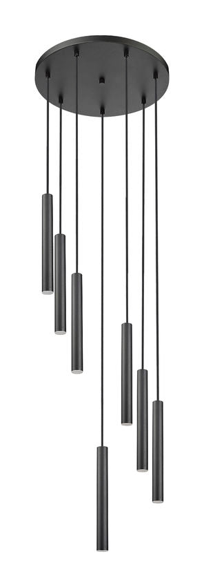Z-Lite Forest 7-Light LED-Integrated Matte Black Steel Chandelier