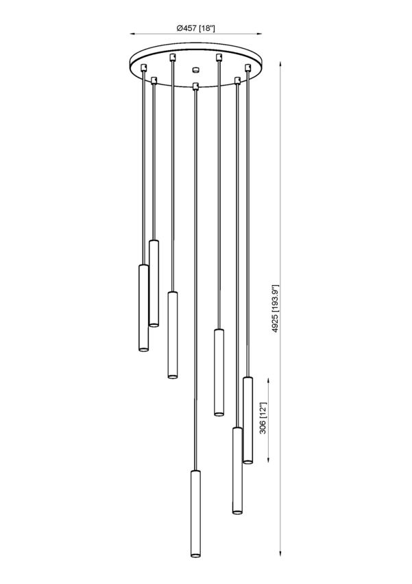 Z-Lite Forest 7-Light LED-Integrated Matte Black Steel Chandelier