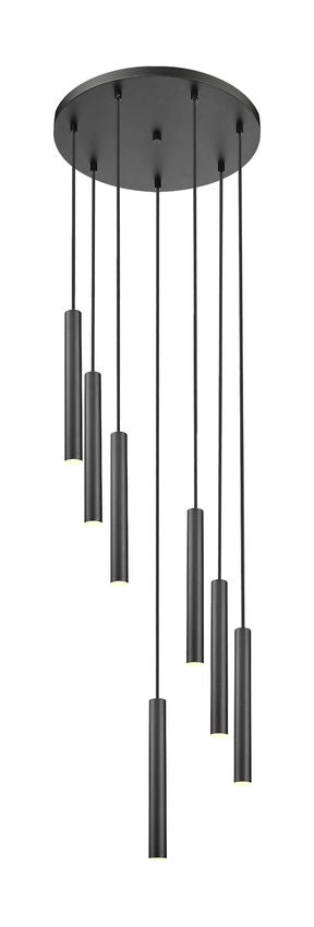 Z-Lite Forest 7-Light LED-Integrated Matte Black Steel Chandelier