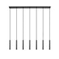 Z-Lite Forest 7-Light LED-Integrated Matte Black Steel Linear Chandelier