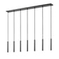 Z-Lite Forest 7-Light LED-Integrated Matte Black Steel Linear Chandelier