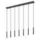 Z-Lite Forest 7-Light LED-Integrated Matte Black Steel Linear Chandelier
