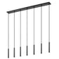 Z-Lite Forest 7-Light LED-Integrated Matte Black Steel Linear Chandelier