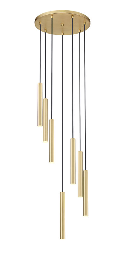 Z-Lite Forest 7-Light LED-Integrated Modern Gold Steel Chandelier