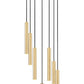 Z-Lite Forest 7-Light LED-Integrated Modern Gold Steel Chandelier