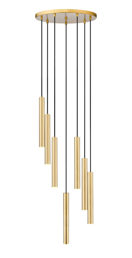 Z-Lite Forest 7-Light LED-Integrated Modern Gold Steel Chandelier
