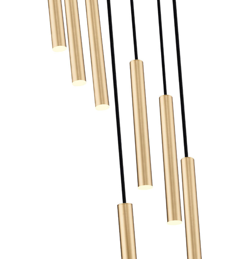 Z-Lite Forest 7-Light LED-Integrated Modern Gold Steel Chandelier