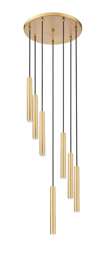 Z-Lite Forest 7-Light LED-Integrated Modern Gold Steel Chandelier