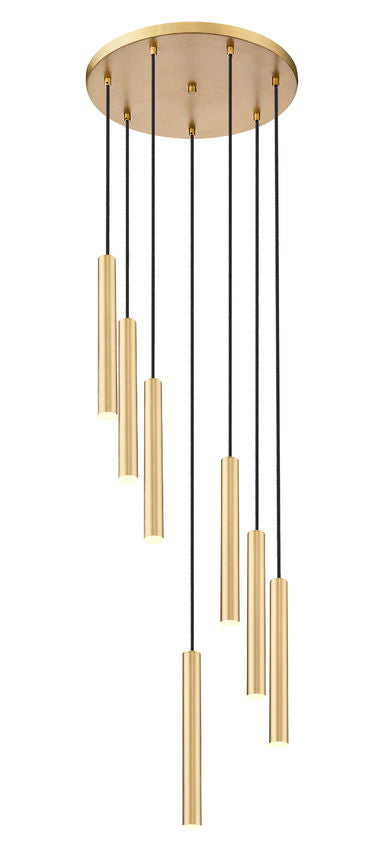 Z-Lite Forest 7-Light LED-Integrated Modern Gold Steel Chandelier
