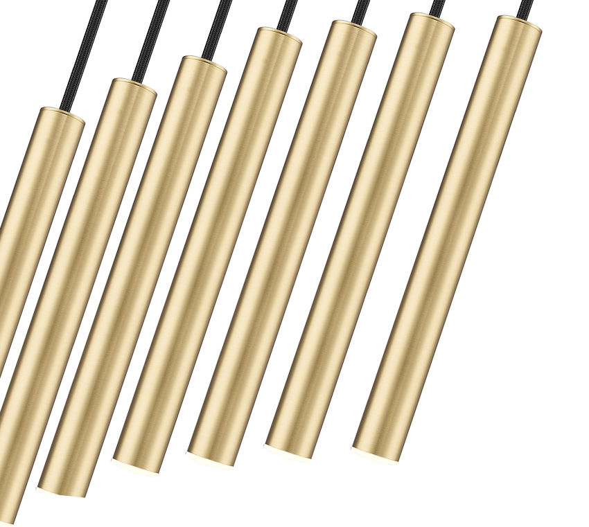 Z-Lite Forest 7-Light LED-Integrated Modern Gold Steel Linear Chandelier