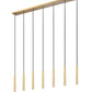 Z-Lite Forest 7-Light LED-Integrated Modern Gold Steel Linear Chandelier
