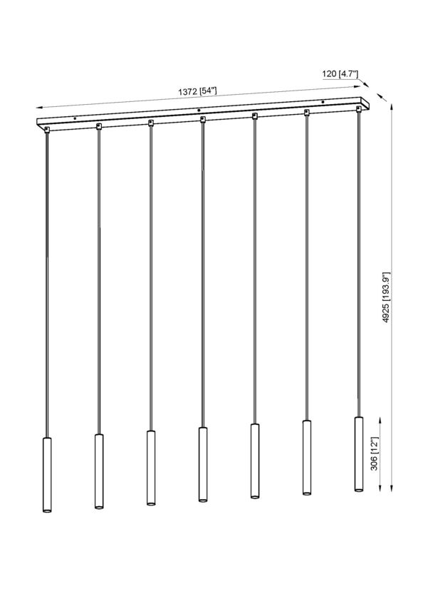 Z-Lite Forest 7-Light LED-Integrated Modern Gold Steel Linear Chandelier