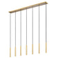Z-Lite Forest 7-Light LED-Integrated Modern Gold Steel Linear Chandelier