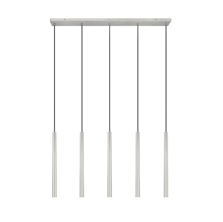 Z-Lite Forest 919MP24-5L-BN-LED 5-Light LED-Integrated Brushed Nickel Steel Linear Chandelier