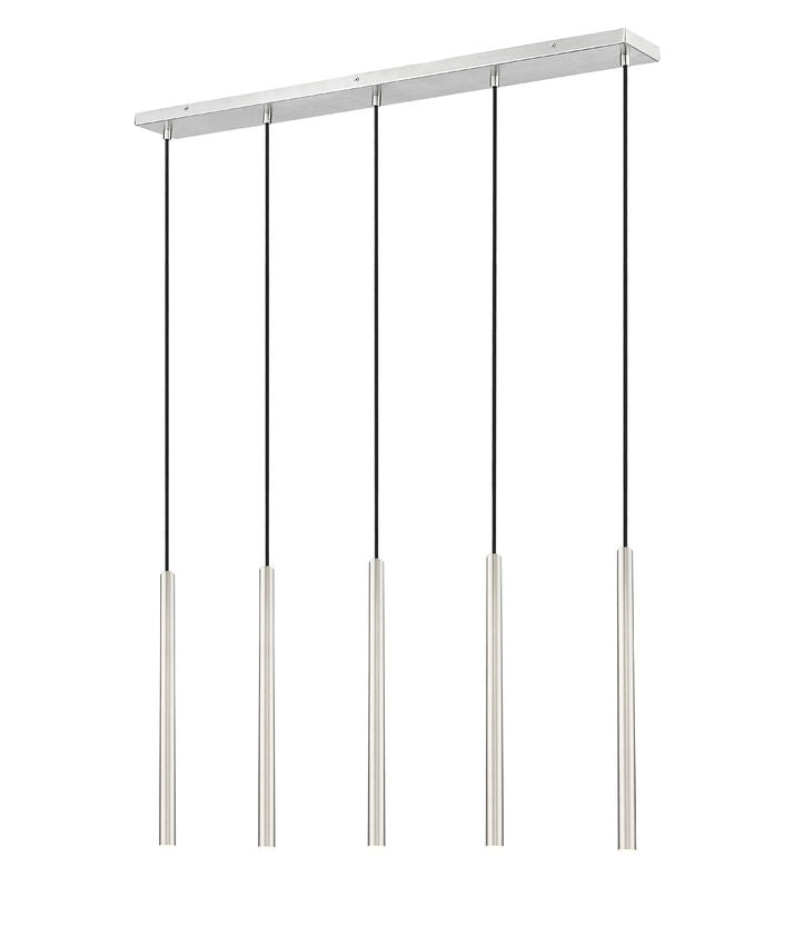 Z-Lite Forest 919MP24-5L-BN-LED 5-Light LED-Integrated Brushed Nickel Steel Linear Chandelier