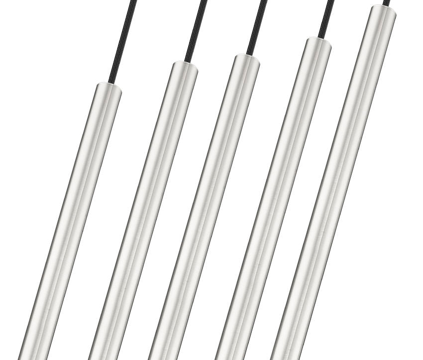 Z-Lite Forest 919MP24-5L-BN-LED 5-Light LED-Integrated Brushed Nickel Steel Linear Chandelier