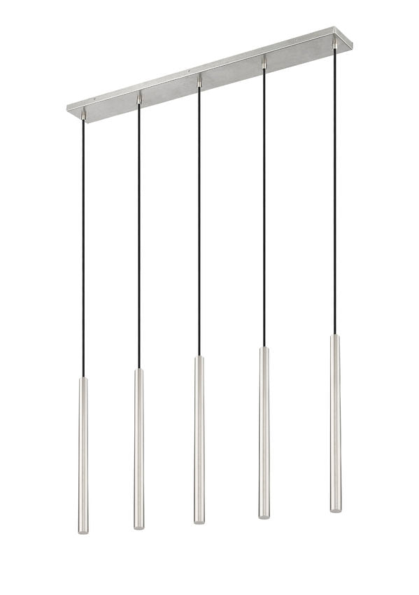Z-Lite Forest 919MP24-5L-BN-LED 5-Light LED-Integrated Brushed Nickel Steel Linear Chandelier