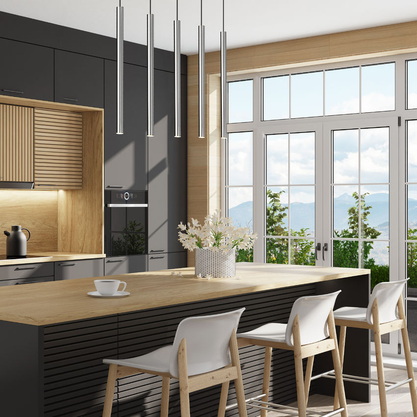 Z-Lite Forest 919MP24-5L-BN-LED 5-Light LED-Integrated Brushed Nickel Steel Linear Chandelier