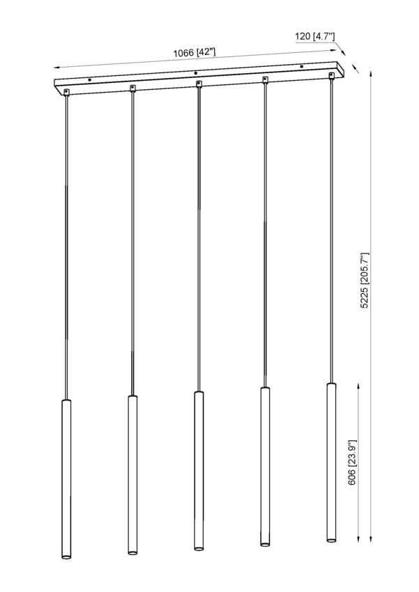 Z-Lite Forest 919MP24-5L-BN-LED 5-Light LED-Integrated Brushed Nickel Steel Linear Chandelier