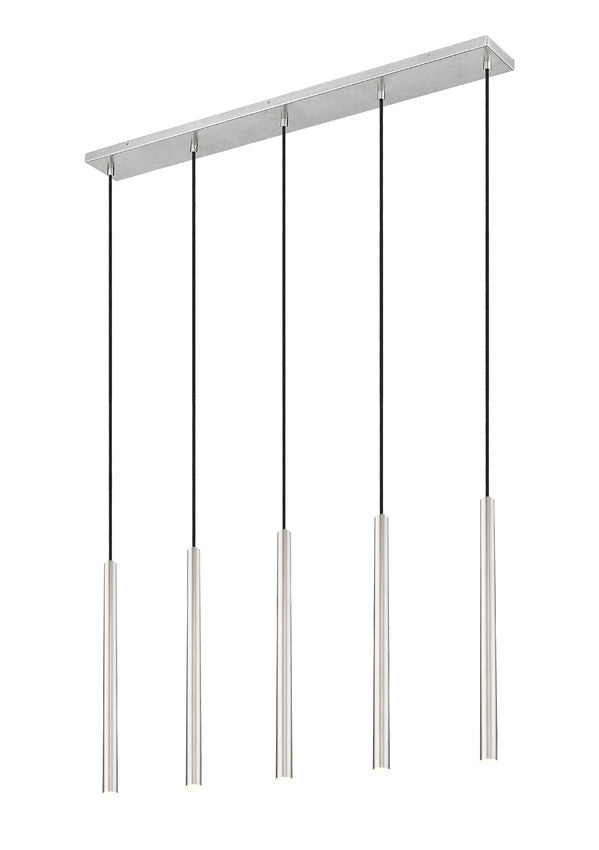 Z-Lite Forest 919MP24-5L-BN-LED 5-Light LED-Integrated Brushed Nickel Steel Linear Chandelier