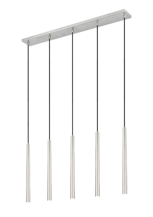 Z-Lite Forest 919MP24-5L-BN-LED 5-Light LED-Integrated Brushed Nickel Steel Linear Chandelier