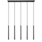 Z-Lite Forest 919MP24-5L-MB-LED 5-Light LED-Integrated Matte Black Steel Linear Chandelier