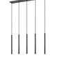 Z-Lite Forest 919MP24-5L-MB-LED 5-Light LED-Integrated Matte Black Steel Linear Chandelier