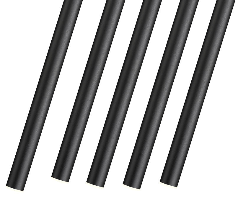 Z-Lite Forest 919MP24-5L-MB-LED 5-Light LED-Integrated Matte Black Steel Linear Chandelier