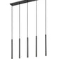 Z-Lite Forest 919MP24-5L-MB-LED 5-Light LED-Integrated Matte Black Steel Linear Chandelier
