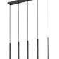 Z-Lite Forest 919MP24-5L-MB-LED 5-Light LED-Integrated Matte Black Steel Linear Chandelier
