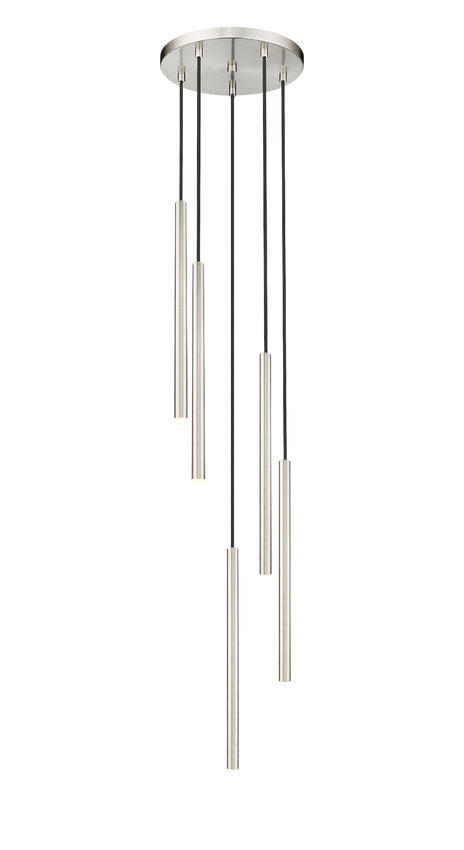 Z-Lite Forest 919MP24-5R-BN-LED 5-Light LED-Integrated Brushed Nickel Steel Chandelier