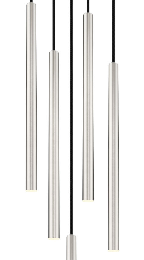 Z-Lite Forest 919MP24-5R-BN-LED 5-Light LED-Integrated Brushed Nickel Steel Chandelier