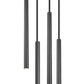Z-Lite Forest 919MP24-5R-MB-LED 5-Light LED-Integrated Matte Black Steel Chandelier