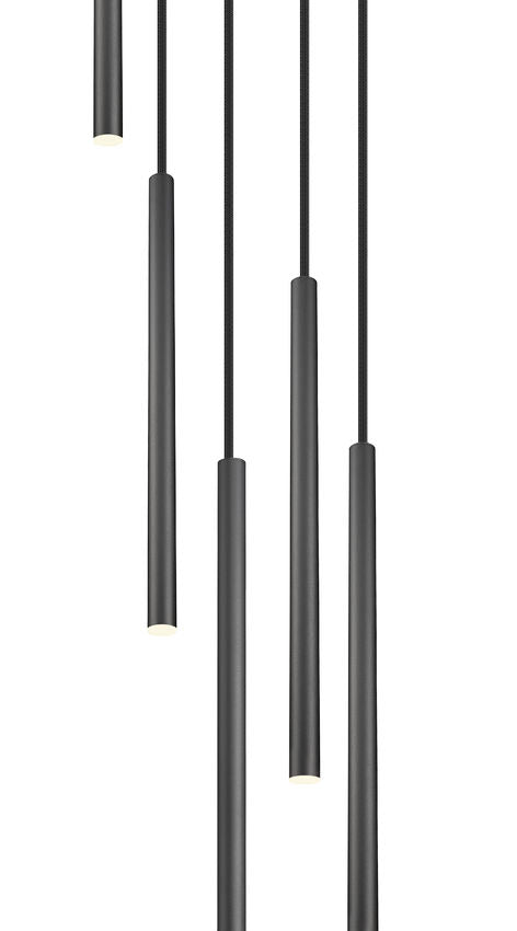 Z-Lite Forest 919MP24-5R-MB-LED 5-Light LED-Integrated Matte Black Steel Chandelier