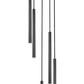 Z-Lite Forest 919MP24-5R-MB-LED 5-Light LED-Integrated Matte Black Steel Chandelier