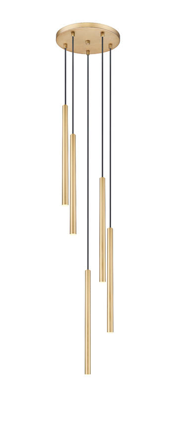 Z-Lite Forest 919MP24-5R-MGLD-LED 5-Light LED-Integrated Modern Gold Steel Chandelier