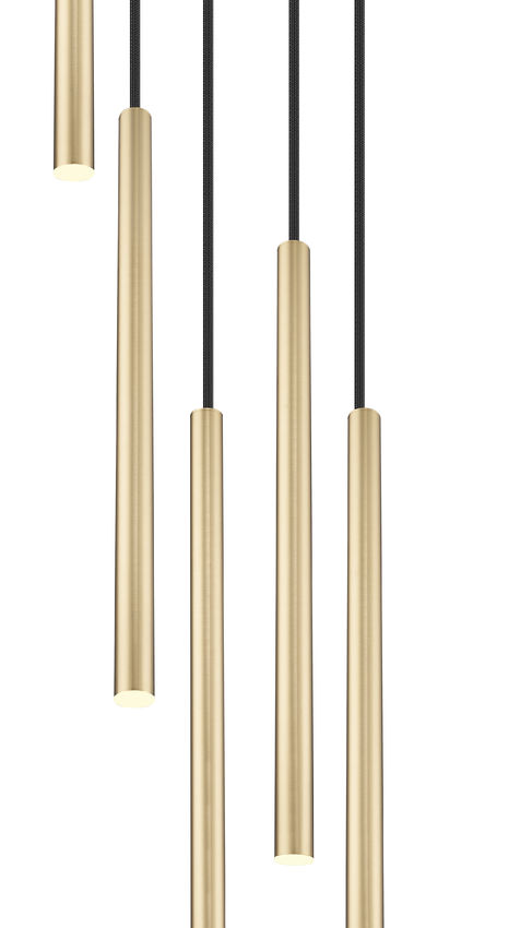 Z-Lite Forest 919MP24-5R-MGLD-LED 5-Light LED-Integrated Modern Gold Steel Chandelier