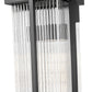Z-Lite Fortis 24" H 2-Light Aluminum Sand Black Frame Clear Ribbed Glass Shade Outdoor Chain Mount Ceiling Fixture